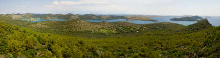 Aerial view from Fort Grpascak, panoramic view from the fortress located on the island of Dugi Otok...
