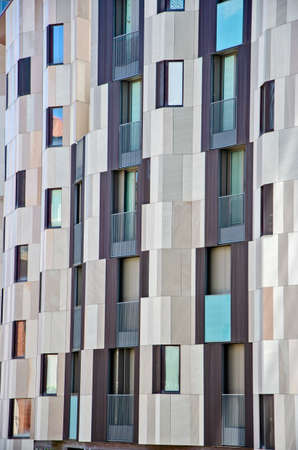 Details of a facade of a modern building in Milan, near Piazza Gae Aulenti in Porta Garibaldi. Italyの写真素材