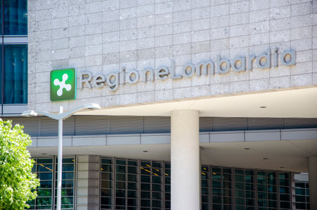 Palazzo Lombardia, Milan, Porta Nuova, skyscraper. Lombardia region, headquarters of the Regional Council of Lombardy, the square city of Lombardy. Italyのeditorial素材