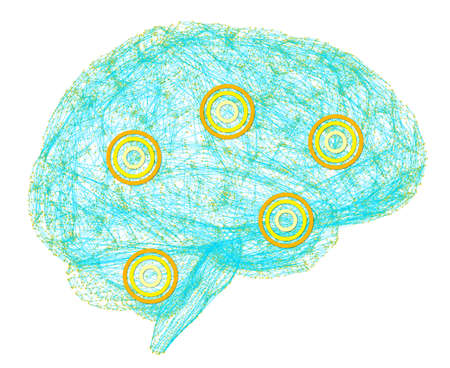 Microscopic view of neurons. Brain connections. Synapses. Communication and cerebral stimulus. Neural network circuit, degenerative diseases, Parkinson, Alzheimerの写真素材
