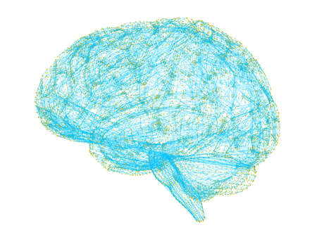 Microscopic view of neurons. Brain connections. Synapses. Communication and cerebral stimulus. Neural network circuit, degenerative diseases, Parkinson, Alzheimerの写真素材
