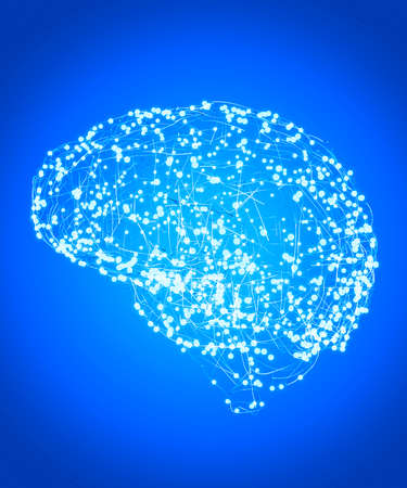 How the brain works. Synapses and neurons. Connections. Take care of your brain, stimuli and ideas. Degenerative diseases, Parkinson's and Alzheimer's. 3d renderの写真素材