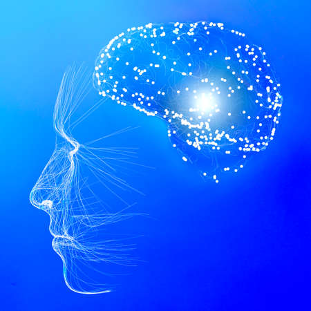 How the brain works. Synapses and neurons. Connections. Take care of your brain, stimuli and ideas. Degenerative diseases, Parkinson's and Alzheimer's. 3d renderの写真素材