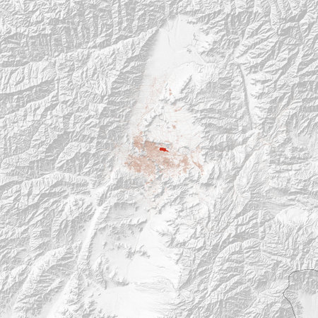 Map of Kabul, streets, map of the capital. Satellite view. Afghanistan. Asia. Mountains and relief. Airport. 3d renderingの写真素材