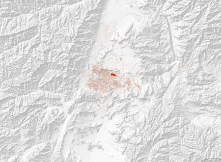 Map of Kabul, streets, map of the capital. Satellite view. Afghanistan. Asia. Mountains and relief. Airport. 3d renderingの写真素材
