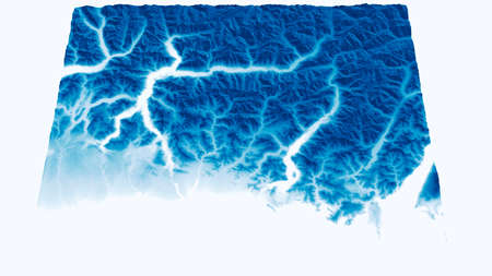 Lombardy mountains, mountainous reliefs in the area around Lecco, Como and Garda lake. Italy. Satellite view. Alps. Snow. 3d renderingの写真素材