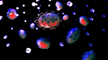Monkeypox, smallpox. Virus seen under the microscope. Public Health Emergency of International...