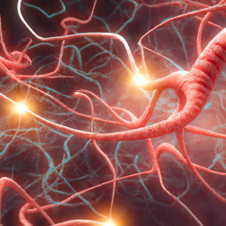 Microscopic view of neurons. Brain connections. Synapses. Communication and cerebral stimulus....