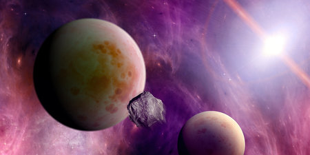 Planets and exoplanets of unexplored galaxies. Sci-Fi. New worlds to discover. Colonization and...
