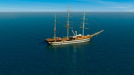 The Amerigo Vespucci is a tall ship of the Italian Navy (Marina Militare) named after the explorer Amerigo Vespucci. Its home port is La Spezia, Italyの写真素材