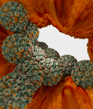 Human papillomavirus infection. Virus. HPV is the most common sexually transmitted infection globally. HPV infection is caused by human papillomavirus, a DNA virusの写真素材