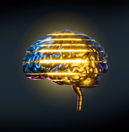 Brain seen in profile, sectionedの写真素材