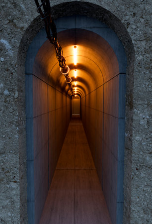 Underground tunnels, shelters and escape routes for the Palestinian people of the Gaza Strip, also used to transport weapons and contraband products.の写真素材