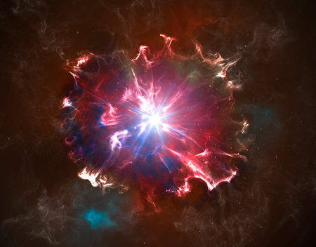 Nebula, universe space, galaxies birth of the stars. Space exploration. New worlds research. Creation of the universe, big bang. Deep space satellite. Cosmosの写真素材