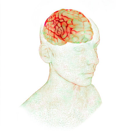 Digital consciousness, brain potential. Ideas and innovation. Free your mind. Synapses and artificial intelligence. Cloud and globalization. 3d rendering. Human anatomy and brain,の写真素材