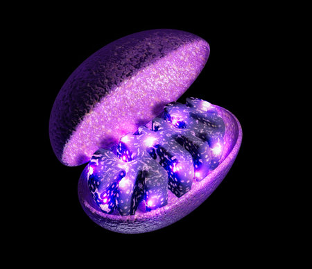 Mitochondria are the organelles responsible for producing the energy needed for the cell to grow and reproduce. 3d renderingの写真素材