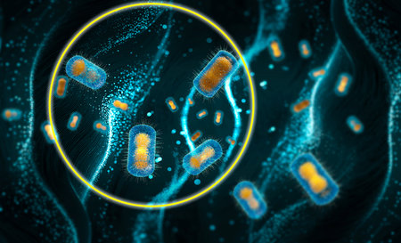 Microscope view of monkeypox, it is a disease caused by infection with a virus. People with mpox often get a rash, along with other symptoms. 3d renderingの写真素材