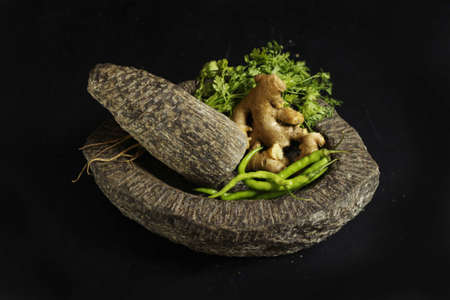 Traditional Indian stone pestle or grinder, used in olden and modern times also.の写真素材