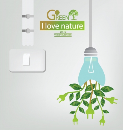 Switch  Green concepts save energy  save world  vector illustration のイラスト素材