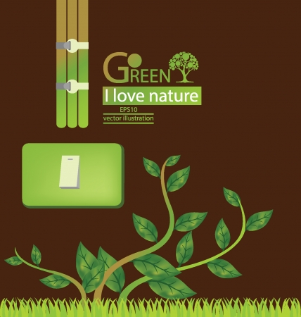 Plug  Green concepts save energy  save world  vector illustration のイラスト素材