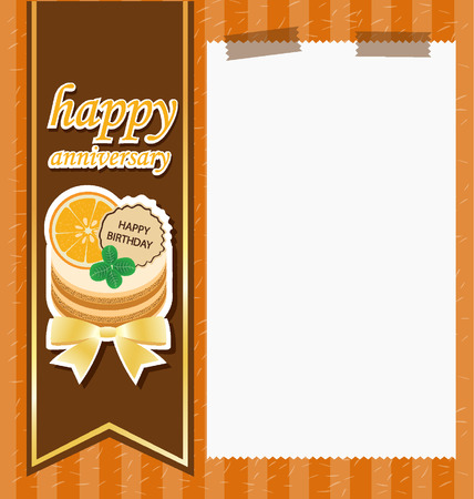 Card,  Template design,  Orange cake vector illustrationのイラスト素材