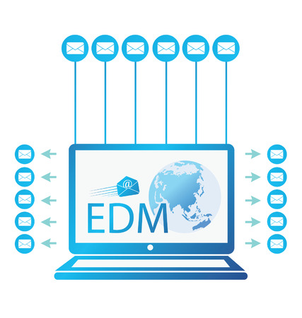 email direct marketing, communication concept vector Illustration のイラスト素材