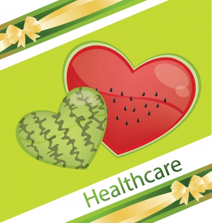 Shape of heart, watermelon vector illustrationのイラスト素材