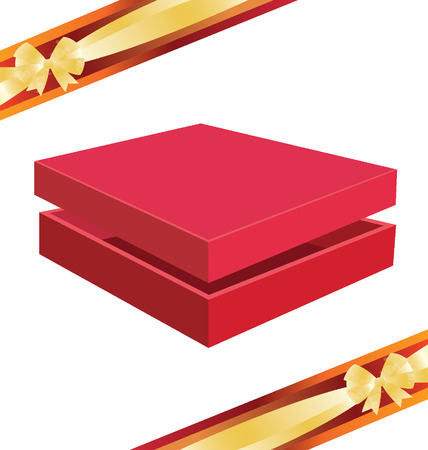 Ribbon,  Anniversary,  Red gift box on white background のイラスト素材