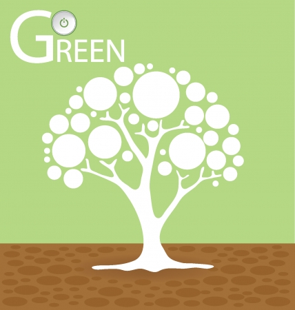 Go green concept,  Tree vector illustration のイラスト素材
