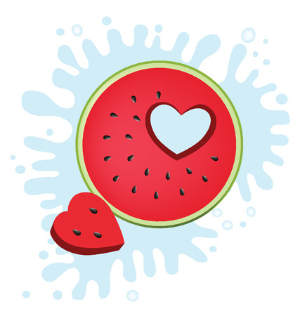 Watermelon love,  Watermelon splash, vector illustration のイラスト素材