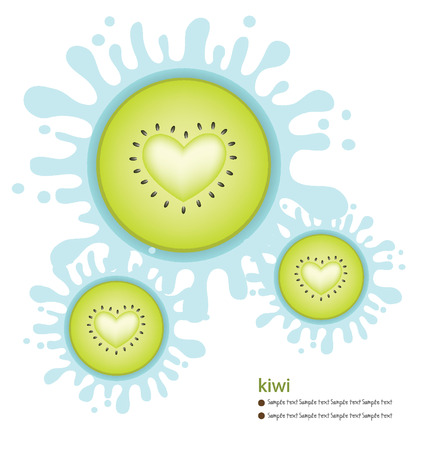 Kiwi splash vector illustrationのイラスト素材