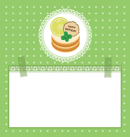 Card Template design, Cake vector illustrationのイラスト素材
