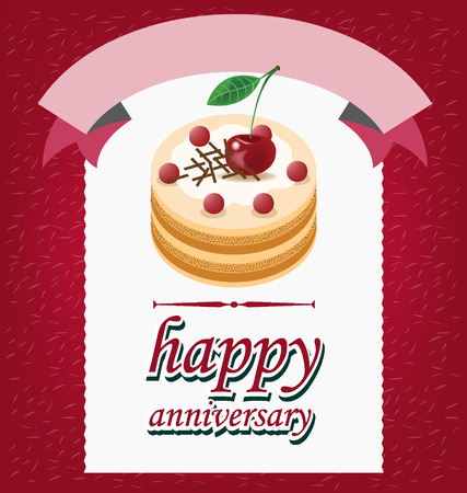 Card Template design, Cake vector illustrationのイラスト素材