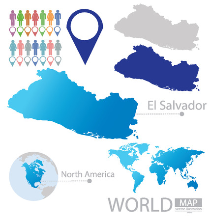 Republic of El Salvador vector Illustrationのイラスト素材