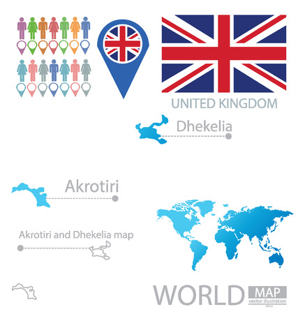 Akrotiri and Dhekelia, United Kingdom, vector Illustrationのイラスト素材