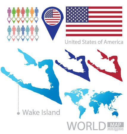 Wake Island, United States of America, vector Illustrationのイラスト素材