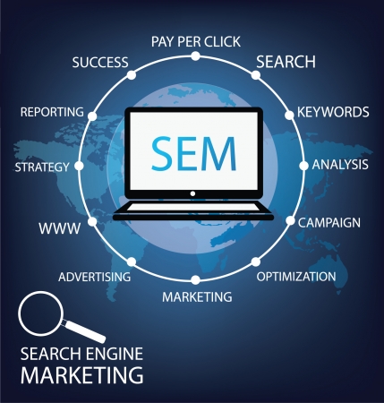 search engine marketing vector Illustrationのイラスト素材