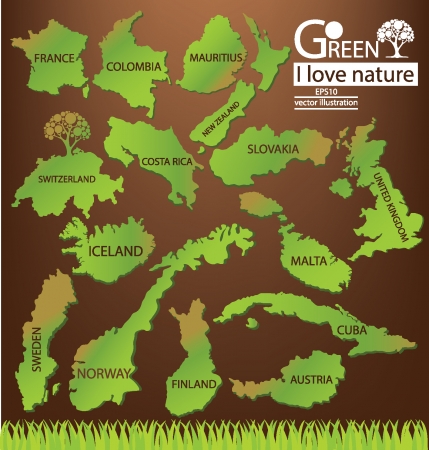 World map, Save world, Green concept vector illustrationのイラスト素材