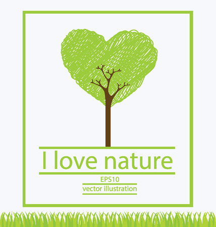 Tree design, Go green, Save world vector illustrationのイラスト素材