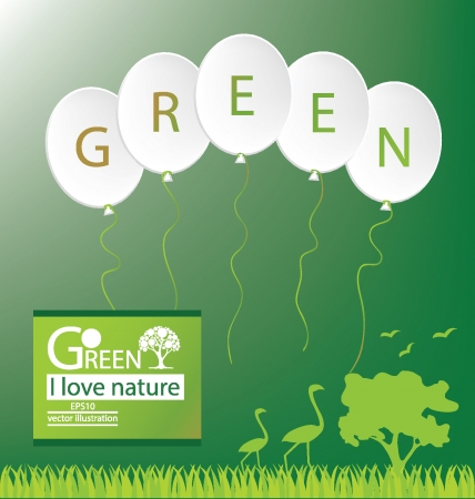 Go green, Save world vector illustrationのイラスト素材
