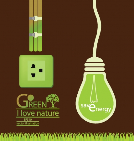 Green concepts save energy, save world vector illustrationのイラスト素材