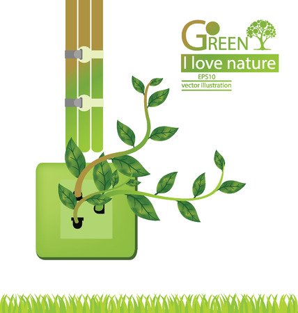 Go green, Save world vector illustrationのイラスト素材