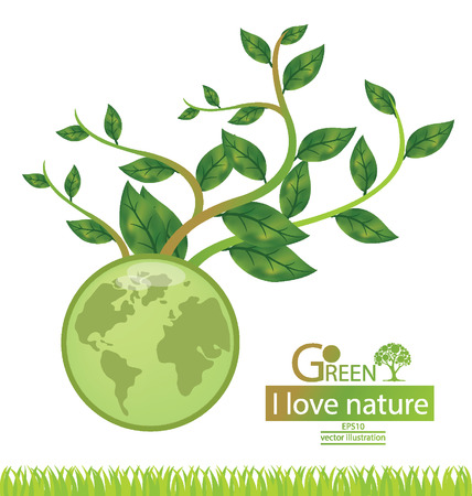 Go green, Save world vector illustrationのイラスト素材