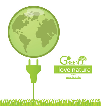 Green concepts save energy, save world vector illustrationのイラスト素材