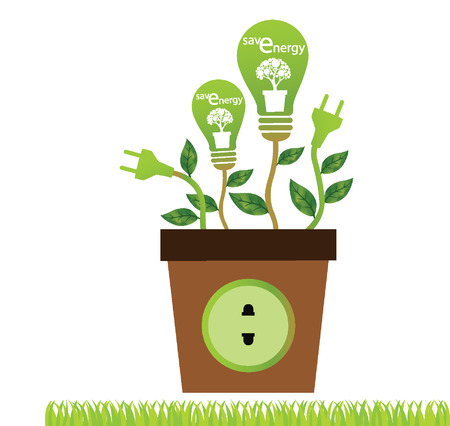 Green concepts save energy, save world vector illustrationのイラスト素材