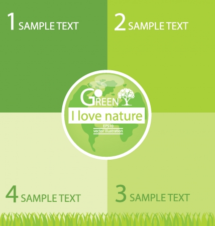 Design Template, Go green, Save world vector illustrationのイラスト素材