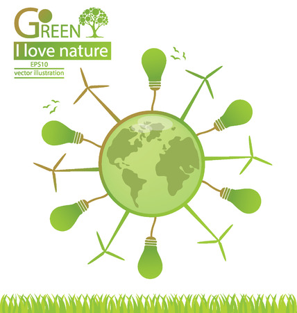 Green concepts, save world vector illustrationのイラスト素材