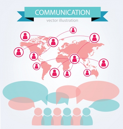 communication concept, connection vector Illustrationのイラスト素材