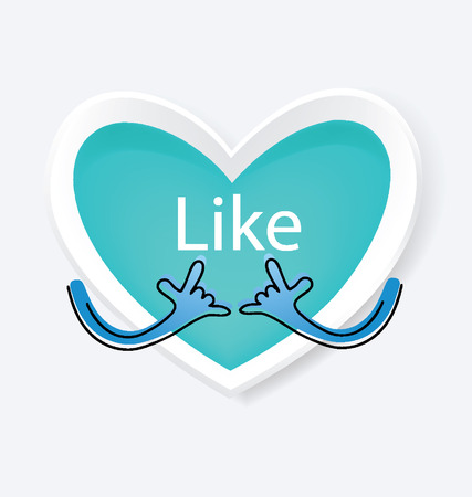 Heart, Like vector illustrationのイラスト素材