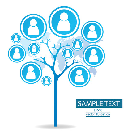Tree design, communication concept, connection vector Illustrationのイラスト素材
